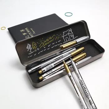 Высококачественная ручка для ручной работы металлического цвета, маркер для золотой и серебряной краски, металлическая поверхность шины, стекло для компакт-диска, водонепроницаемая маркировочная ручка