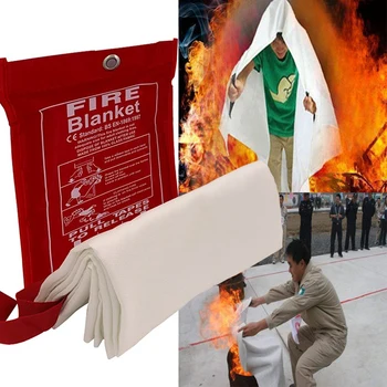 Противопожарное Одеяло Из Стекловолокна Противопожарное Одеяло Пламя-Retardant Одеяло Аварийного Выживания Крышкой Безопасности 
