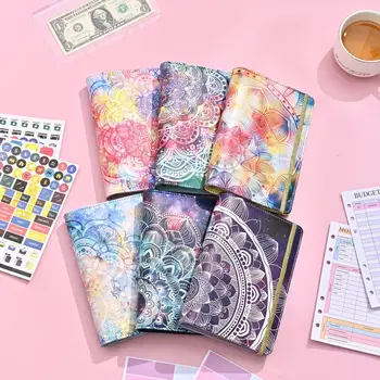 Модная цветная папка для составления бюджета с цветочным принтом, папка A6, стильный универсальный блокнот с конвертами на молнии для наличных денег