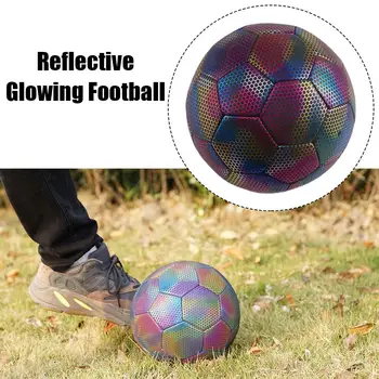 Светоотражающий футбольный светодиодный тренировочный футбольный мяч Светящийся Флуоресцентный Светоотражающий Прохладный светящийся Размер 4/5 Футбольный мяч для детей и взрослых