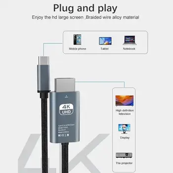 Проекционный кабель HDMI 4K при 30 Гц USB Type C-HDMI Адаптер для ТВ-кабеля 1080P HD для Android SAMSUNG Motorola Switch