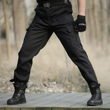 Черные военные тактические брюки-карго, мужские армейские тактические спортивные штаны, мужские рабочие брюки, комбинезон, повседневные брючные панталоны Homme CS