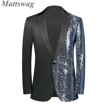 Серебряная мужская куртка блейзеры с блестками блестящий сценический дизайнер моды для мужчин костюм волна свадьбу банкетный куртки