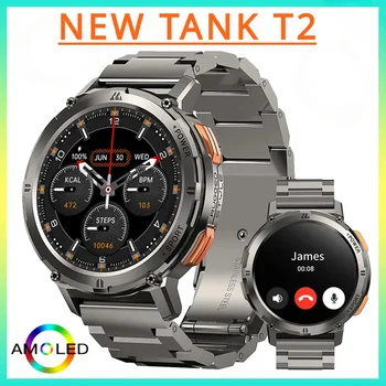 Новые Оригинальные Умные часы TANK T2 Ultra для Мужчин, Часы AMOLED AOD, Умные часы с Bluetooth-вызовом, Электронные Мужские Смарт-часы 2024