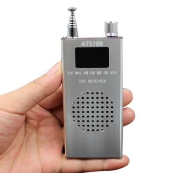 Новый ATS100 SI4732 150K-30MHZ 64M-108 МГц Многополосный Приемник FM RDS AM LW MW SW SSB DSP Радио С Ментальным Корпусом/Батареей/Динамиком