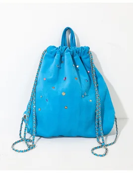 Новый Корейский Красочный Букет, Карманный рюкзак на шнурке, Женская сумка из матовой Замши, Роскошная Дизайнерская сумка Y2k, Женская модная сумка через плечо