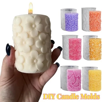 6 стилей Формы для свечей 3D Цветок Силиконовая форма для свечей ручной работы Мыло День Святого Валентина Свадебные украшения для дома для Carft DIY