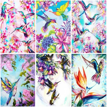 Сделай сам 5D алмазная живопись Красивая мозаика с птицами разных цветов Птицы и цветы Алмазная вышивка Украшение для дома