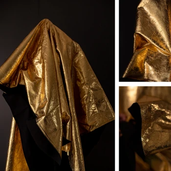 Искусственная кожа Ткань Золотое пальто Украшение фона сцены Креативный дизайн одежды Оптовая продажа ткани Одежда своими руками Материал