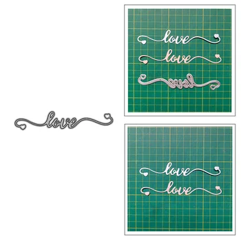 Кружевные металлические штампы с надписью Love для вырезок из альбома 