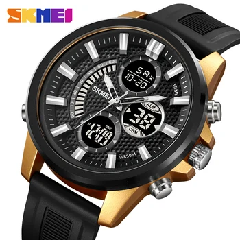 SKMEI Лучший бренд, Таймер обратного отсчета, цифровые наручные часы для мужчин, спортивные часы с подсветкой, 5 бар, водонепроницаемый хроно-будильник, Дата-часы
