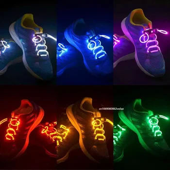 1 шт. Неоновые светодиодные шнурки для обуви, ремешок для обуви, светящаяся палочка, Аксессуары для шнурков, Праздничные принадлежности, многоцветные