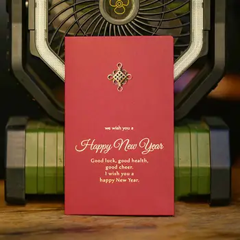 Ретро-поздравительная открытка Набор китайских новогодних открыток с винтажным золотым дизайном, 10 шт. конвертов, поздравительных открыток на 2024 год