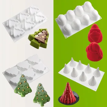 Горячая Рождественская силиконовая форма для выпечки торта, шоколадных конфет, рождественской елки, формы для помадки, десерта, украшения своими руками