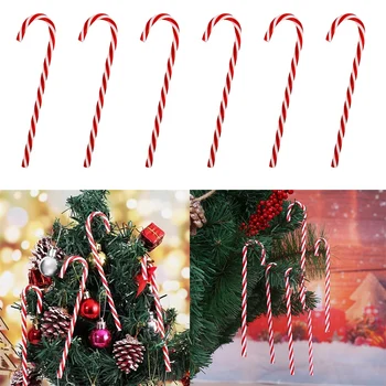 6 шт. Рождественская конфетная трость, милая подвеска 2023, Елочные украшения для дома, веселой вечеринки на открытом воздухе, праздничный декор