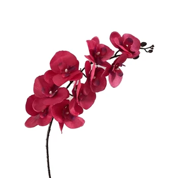 Ослепительный Фаленопсис Бабочка Орхидея своими руками Цветочный декор из искусственного шелка для дома/свадьбы 9 головок Премиум-качества