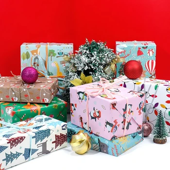 Упаковочная бумага для Рождественских подарков 50*70 см, Подарочные коробки из Мультяшной Декоративной бумаги, Букеты цветов, Упаковочные материалы