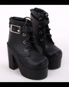 1/3 1/4 Женская обувь для девочек SD AOD DOD BJD MSD Dollfie из искусственной кожи Черного, Белого цвета на высоком каблуке YG361