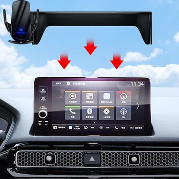 Автомобильный Держатель Телефона Для Honda Civic 11th Gen 2022 2023 Экран Фиксированный Навигационный Кронштейн 15 Вт Беспроводная Зарядка Автомобильные Аксессуары