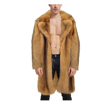 2023 Зимнее модное пальто из искусственного меха, куртка, мужские модные теплые пальто из перьев, Кардиган, Длинное пальто, Наряды для вечеринок, Новинка
