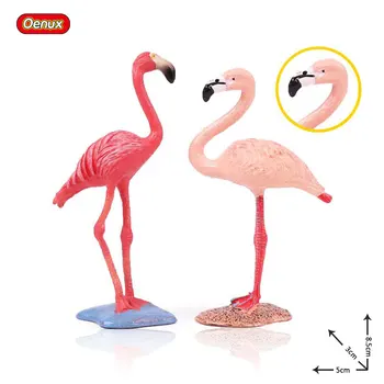 Oenux Оригинальные Дикие Фламинго FMG Birds Фигурки животных Игрушка Новая коллекция Фигурки Фламинго Игрушка в подарок для детей