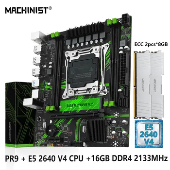 MACHINIST PR9 X99 Комплект материнской платы LGA 2011-3 комплект процессора Xeon E5 2640 V4 CPU + DDR4 2 * 8 ГБ оперативной памяти usb3.0 NVME/SATA M.2 M-ATX