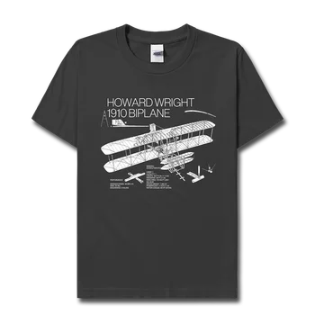 Модель биплана Howard Wright 1910, повседневная хипстерская хлопковая футболка с круглым вырезом и коротким рукавом, мужские летние футболки с коротким рукавом, уличная одежда, топы