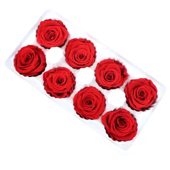 4-5 см, 8 шт., головки бессмертных роз класса А, натуральные законсервированные розы ко Дню Святого Валентина, подарочная коробка для свадебной вечеринки своими руками