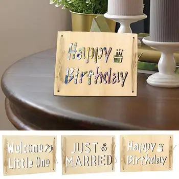 Открытка на день рождения своими руками, деревянная декоративная упаковка для наличных денег, свадебные приглашения, поздравительная открытка для украшения вечеринки, портативный сувенир
