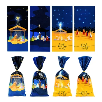 50шт Подарочные Пакеты Eid Mubarak Ramadan Kareem Decoration Пластиковый Пакет Для Конфет И Печенья 2024 Home Islamic Muslim Festival Party Supplies