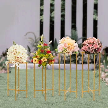 Подставка для свадебных цветов, Золотая Подставка для цветов, Подставка для цветов в центре свадьбы