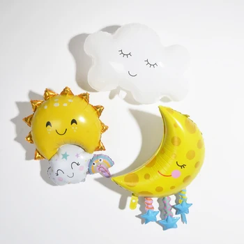 Цвет радуги Солнечная улыбка облако Воздушный шар из фольги Украшение вечеринки по случаю Дня рождения Свадебные Принадлежности детская игрушка для душа ребенка гелиевые шары