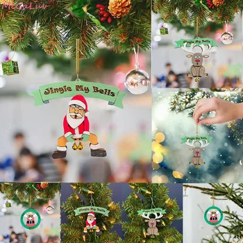Рождественская елка, Санта-Клаус, Лось, автомобиль, подвесной колокольчик, Подвеска в виде животного, подвеска в виде колокольчика, Рождественская вечеринка, Украшение для дома, подвеска