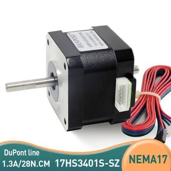 Двухосный шаговый двигатель NEMA17 28N.cm 1.3A 2 Фазы 4 Провода 17HS3401S-SZ 1,8 Градуса Аксессуары для 3D-принтера
