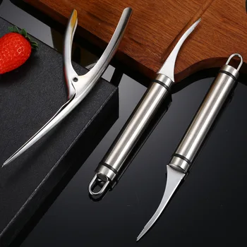 нож для нарезки креветок из нержавеющей стали 304, нож для чистки креветок, кухонный инструмент для разрезания рыбьих кишок и подбора ножа для нарезки креветок
