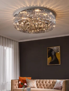 Новая лампа-люстра в гостиной, современный простой и легкий Роскошный хрустальный потолочный светильник, защита глаз полного спектра