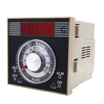 K965 220V Цифровой промышленный регулятор температуры с ручкой термостат для духовки 96 * 96 мм
