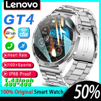 Lenovo Smartwatch Для Huawei Xiaomi GT4 Pro Часы Мужские Bluetooth Вызов GPS NFC Спортивные Смарт-Часы AMOLED 466*466 HD Экран Браслет