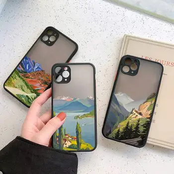 Иллюстрации с видом на горы Чехол Для телефона матовый прозрачный Для iphone 14 11 12 13 plus mini x xs xr pro max cover