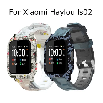 Аксессуары для Xiaomi Haylou LS02 Ремешок камуфляжный силиконовый ремешок для часов Браслет для Haylou LS02 Чехол-накладка на бампер