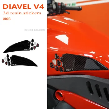 Для мотоцикла Ducati Diavel V4 2023-Аксессуары Протектор бака 3D Набор Наклеек Из Эпоксидной смолы