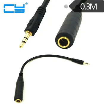 Разъем от 6,35 мм до 3,5 мм Стерео Hifi Микрофон Аудио Удлинительный кабель