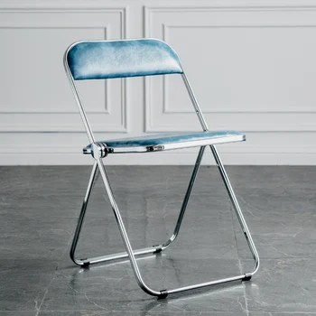 Обеденные стулья из прозрачного хрусталя в скандинавском стиле, Домашний стул для макияжа с мягкой спинкой, Мебель для спальни, Современный Пластиковый обеденный стул для отдыха