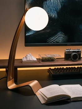 Японский минималистичный прикроватный светильник из черного ореха, настольная минималистичная декоративная настольная лампа