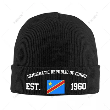 Вязаная шапка унисекс, Демократическая Республика Конго, 1960 г., Вязаная шапка для мужчин, женщин, мальчиков, Зимняя осенняя шапочка-бини, теплый капор