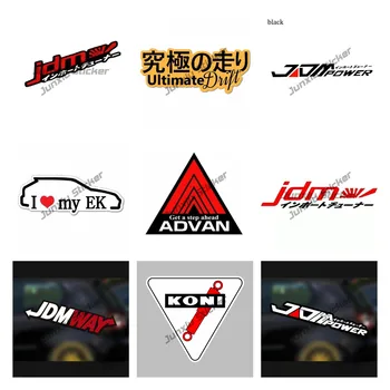 JDM с японской надписью, крутой автомобильный стайлинг, наклейки модификации JDM для бампера, Велосипедный шлем, Виниловые наклейки для мотоцикла, наклейка