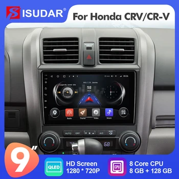 9-Дюймовый Автомобильный радиоприемник Isudar Android 12 для Honda CRV/CR-V 2006-2011 Carplay Auto Stereo GPS No 2din