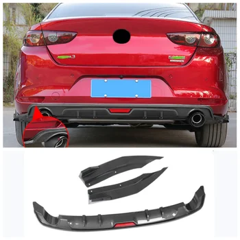 Для Mazda 3 Axela 2020 2021 2022 2023+ Высококачественный ABS бампер багажника автомобиля, задний диффузор для губ, разветвитель, защитная крышка (со светодиодом)