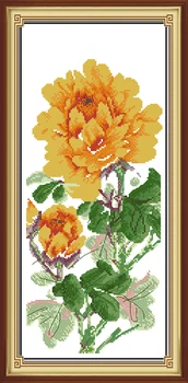 Поэтический (желтый) набор для вышивания крестиком Китайский цветочный принт 14 карат 11 карат черная ручная вышивка DIY handmade сумка для рукоделия