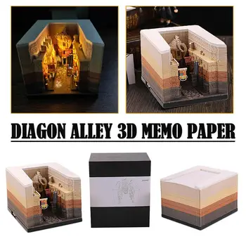 Диагональная Аллея 3D DIY House Memo Paper С Подсветкой Блокнот 2024 Календарь Для Школы Бизнеса Семьи Стикеры Рождество F4O3
